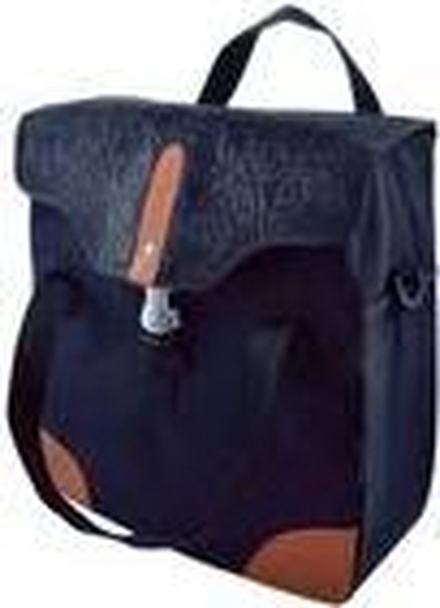 Cordo Enkele Fietstas Lesina Blauw met Bruine Details