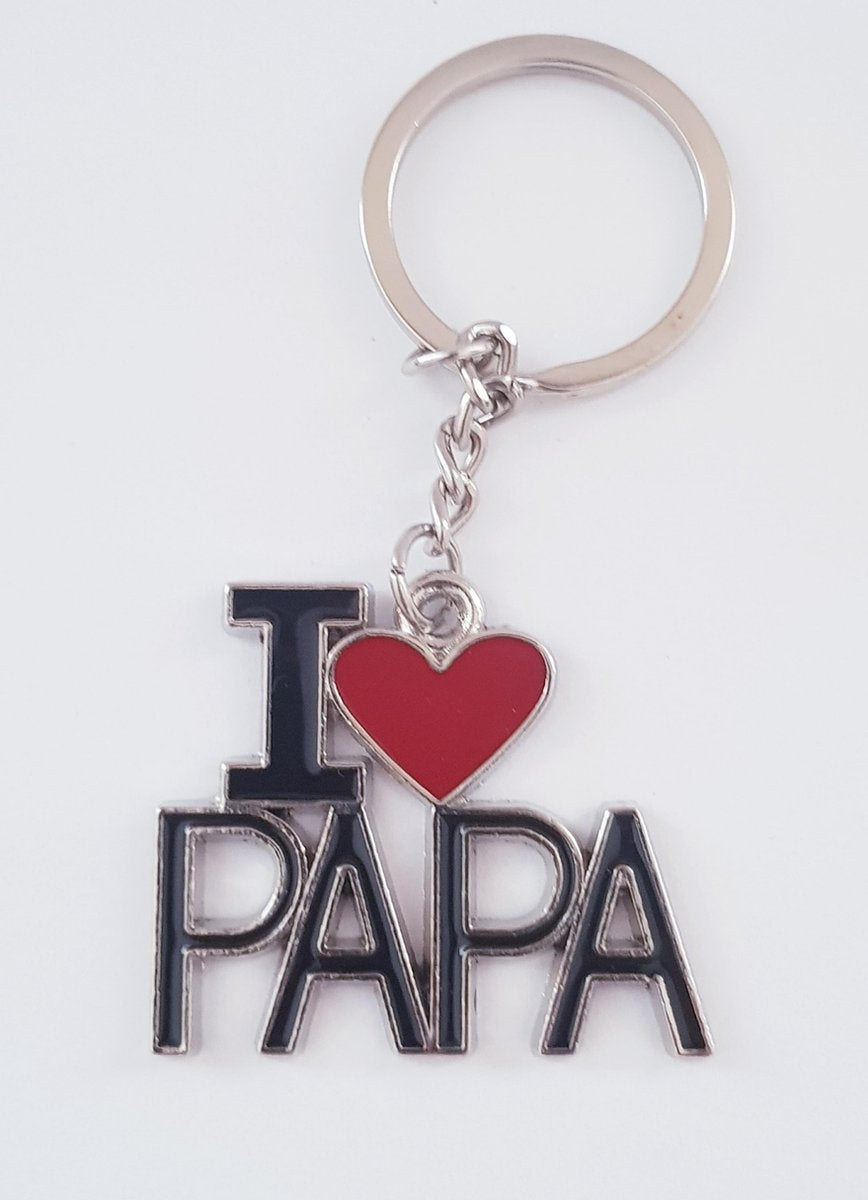 I love Papa keychain - Vaderdag - Ik hou van mijn vader - Sleutelhanger - Papa - Accessoires + Geschenkzakje