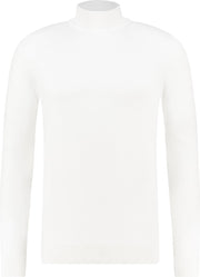 Purewhite Essential Knit Mockneck - Off White - Regular fit
