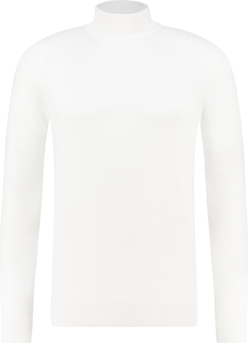 Purewhite Essential Knit Mockneck - Off White - Regular fit