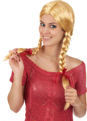 "Blonde pruik met vlechten voor vrouwen - Verkleedpruik - One size"