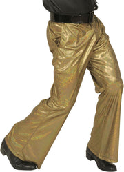 Goudkleurige glitter disco broek voor mannen - Verkleedkleding