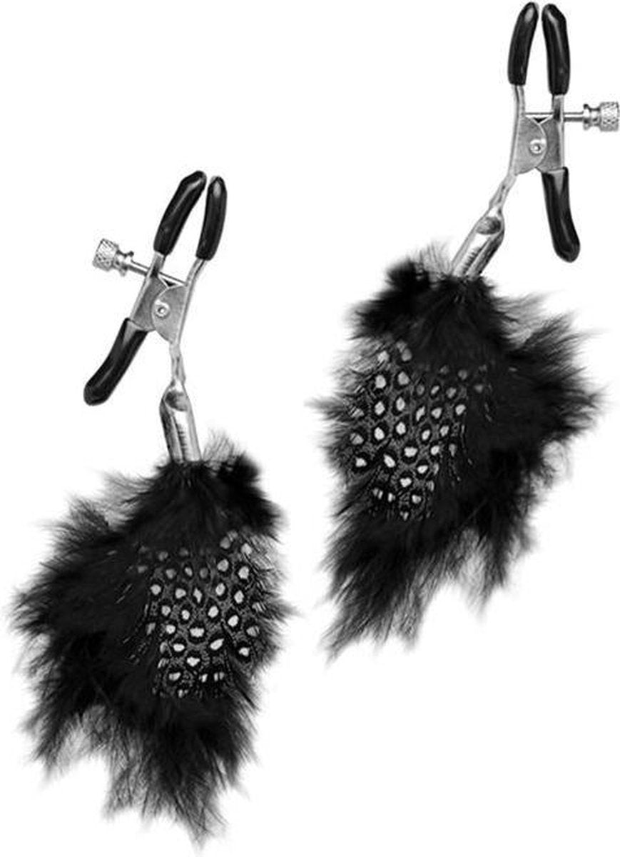 Pipedream Fetish Fantasy tepelklem Feather Nipple Clips zwart