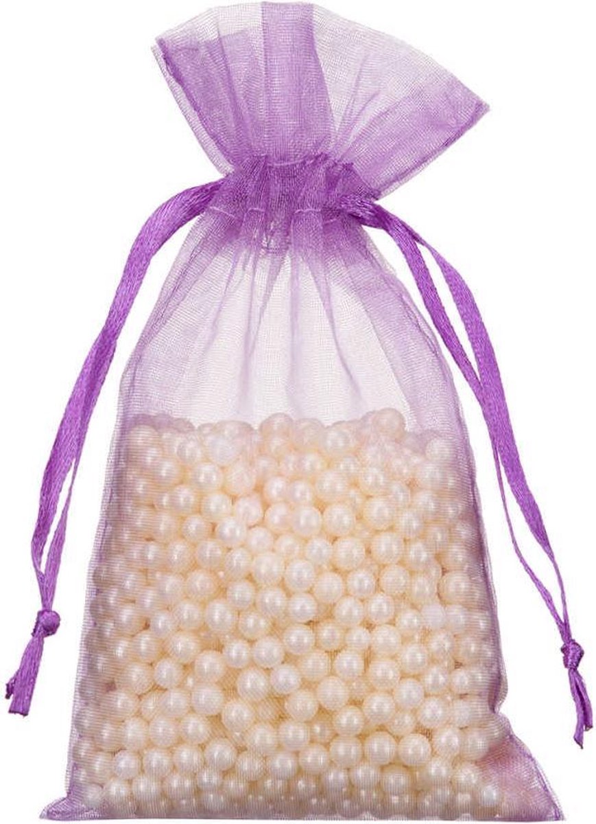 Shingyo 200 stuks organza zakje 7x12cm - Product Kleur: Paars