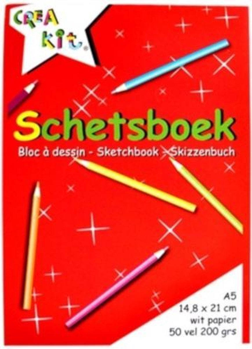 Crea-kit Schetsblok Junior A5 Papier Wit 50 Vellen
