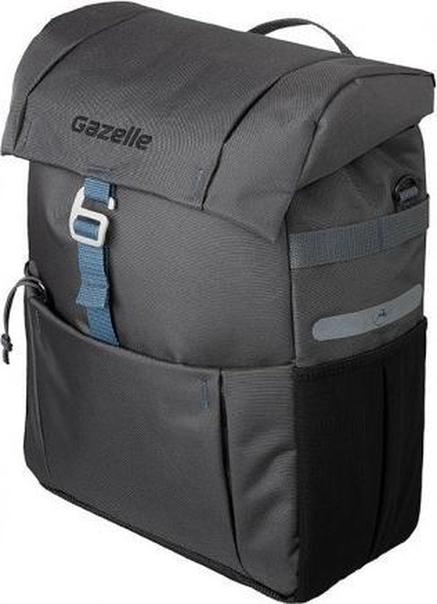 Gazelle Enkele fietstas 18.5 liter- antraciet/blauw