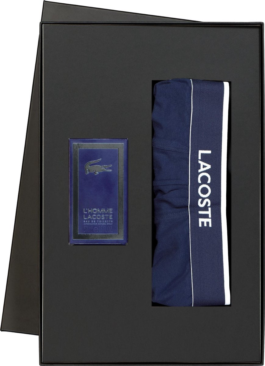 Heren cadeaubox: Le homme Lacoste parfum met Lacoste boxer in cadeaubox -  Maat: S