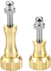 2X Schroeven Lang + Kort voor GoPro en Andere Actiecamera's |Goud / Gold