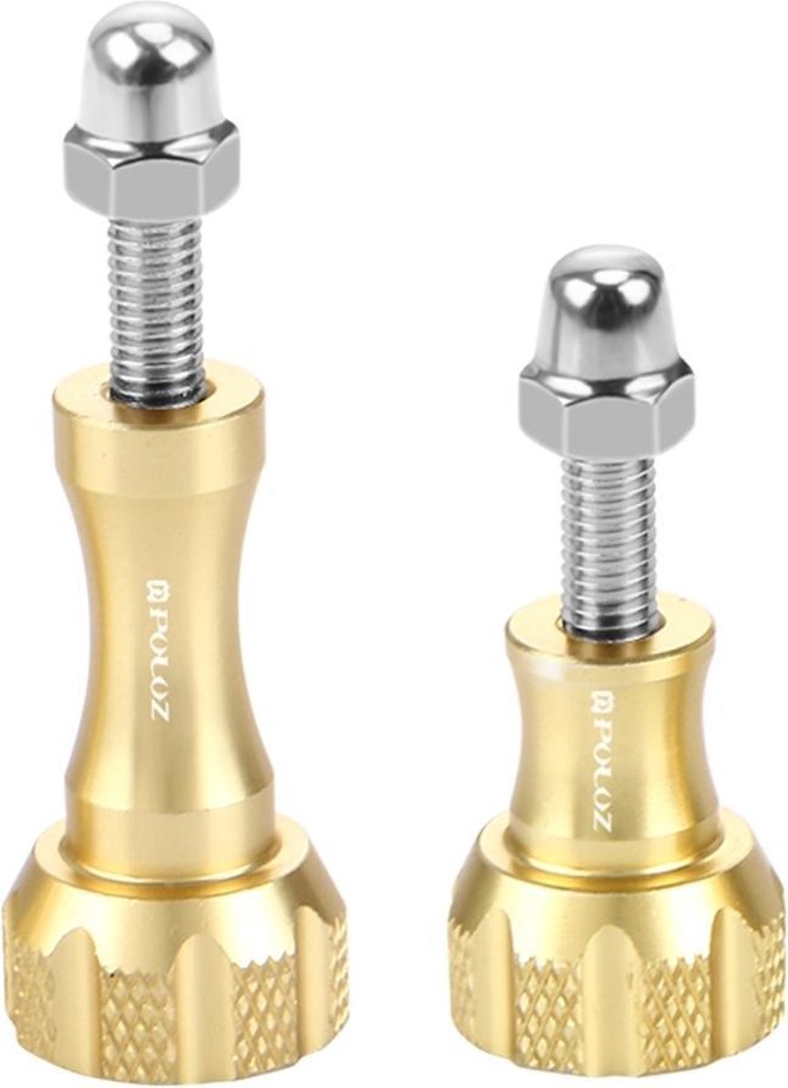 2X Schroeven Lang + Kort voor GoPro en Andere Actiecamera's |Goud / Gold