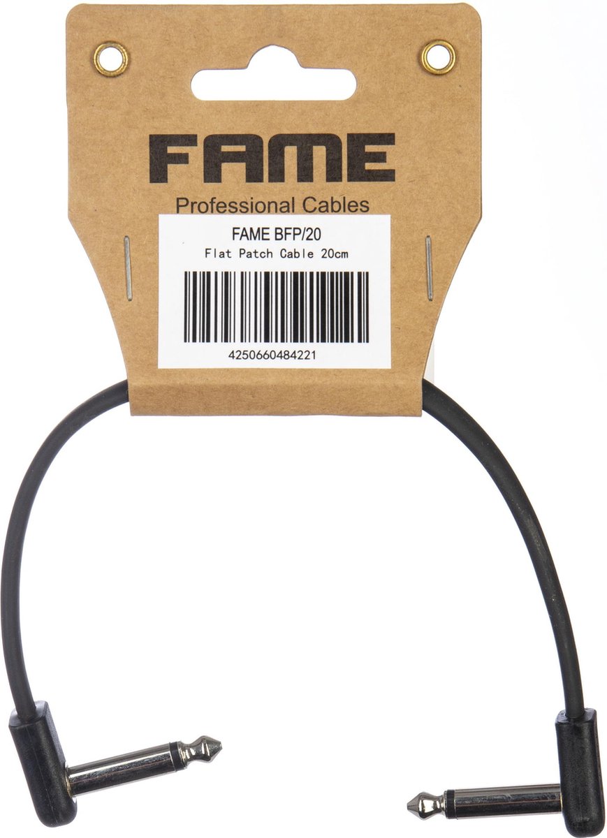 Diverse kabels - Fame BFP/20 Patch Cable Flat 200mm (Black)