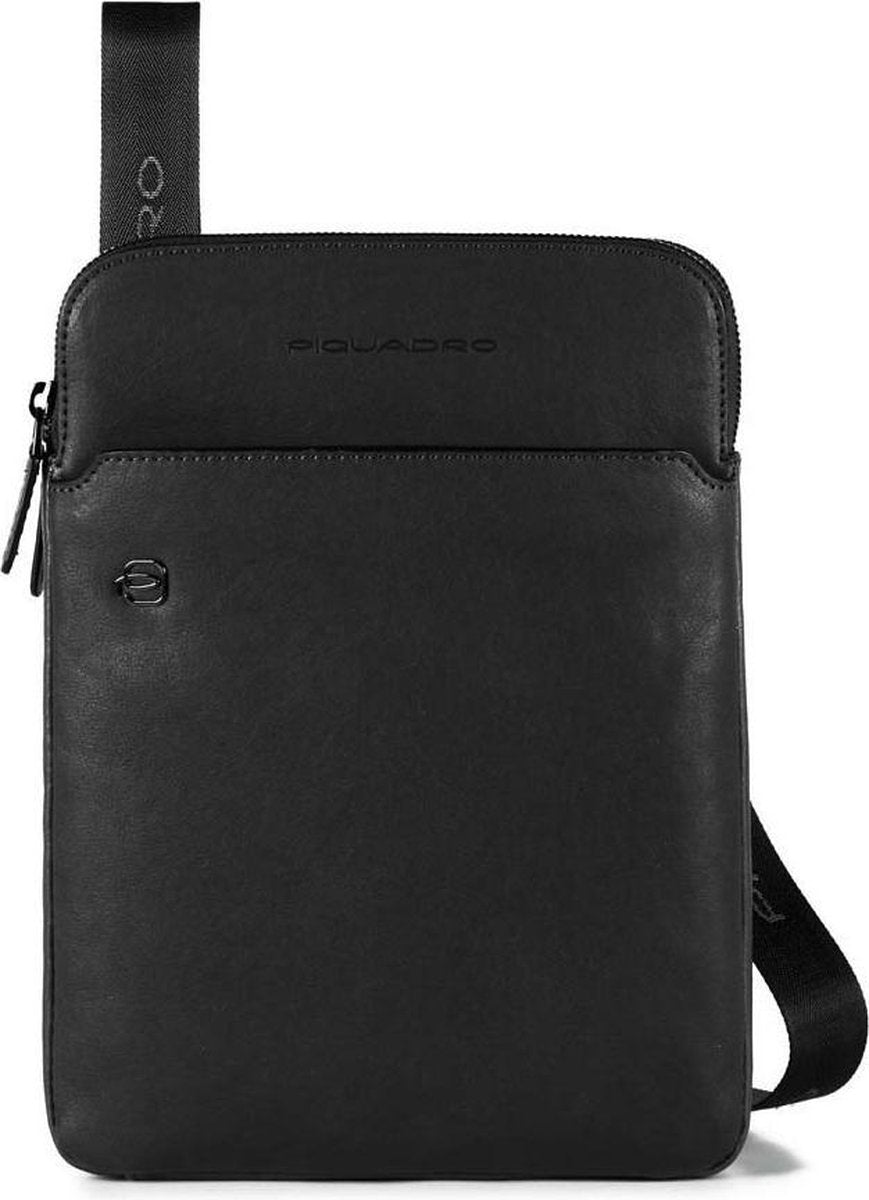 Piquadro Tablettas Black Square Leer - zwart