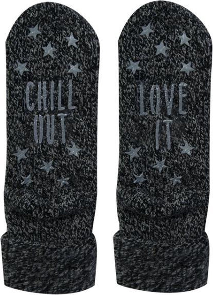 Homesocks Love It met antislip antraciet  - 38