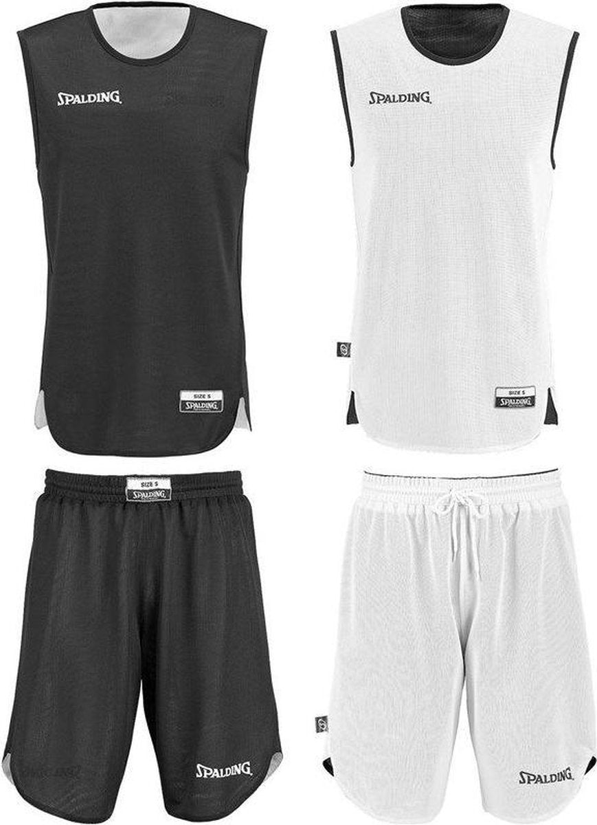 Spalding - Basketbalshirt+Broek - Kinderen - Unisex -Maat 116/128 - Zwart