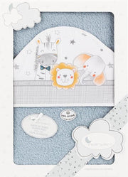 Interbaby Badcape Diertjes 100 X 100 Cm Katoen Grijs