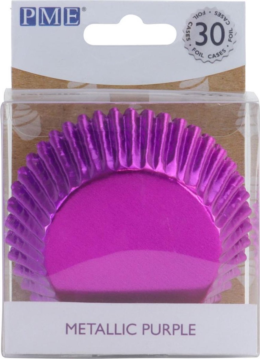 PME - Cupcakevormpjes - Metallic Paars - pk/30