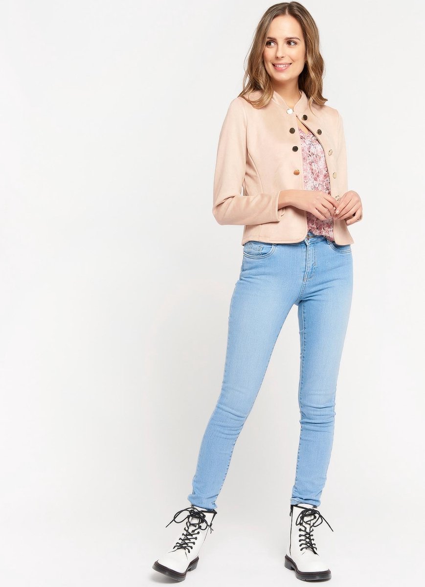 Open vest met glimmende knopen - Beige