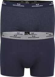 Gotzburg heren boxers (2-pack) - donkerblauw en blauw melange -  Maat: XXL