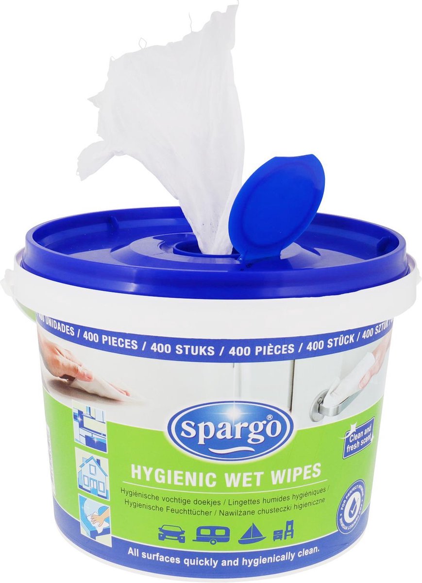 Hygienische doekjes - vochtige doekjes - Voor alle oppervlakken - Huis of kantoor - hersluitbare emmer 400 doekjes wet wipes