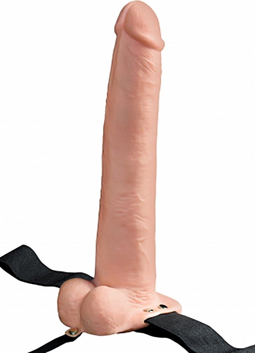 Fetish Fantasy 11" Hollow Rechargeable Strap-On with Balls
