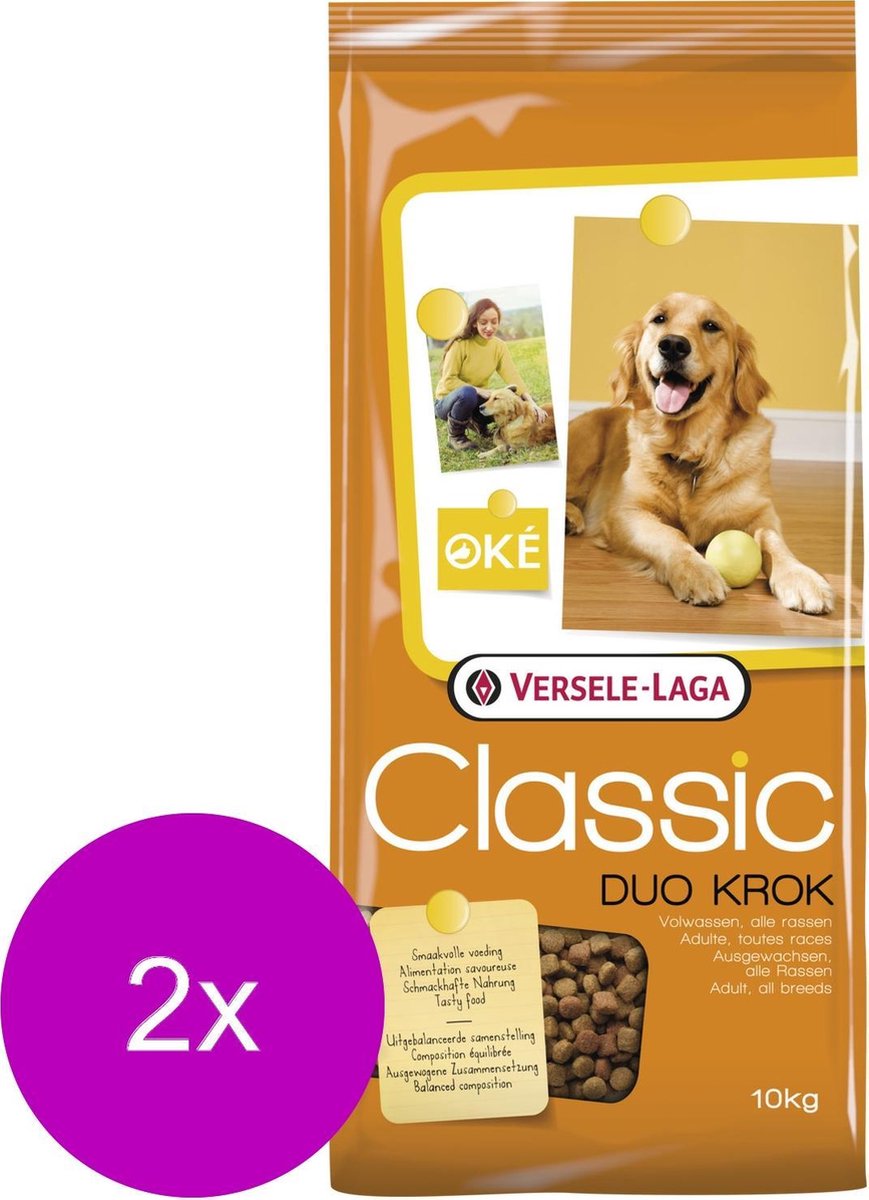 Versele-Laga Classic Duo Krok - Hondenvoer - 2 x 10 kg