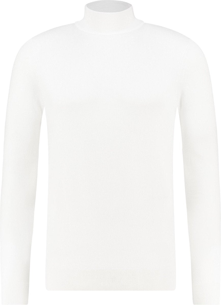 Purewhite Essential Knit Mockneck - Off White - Regular fit