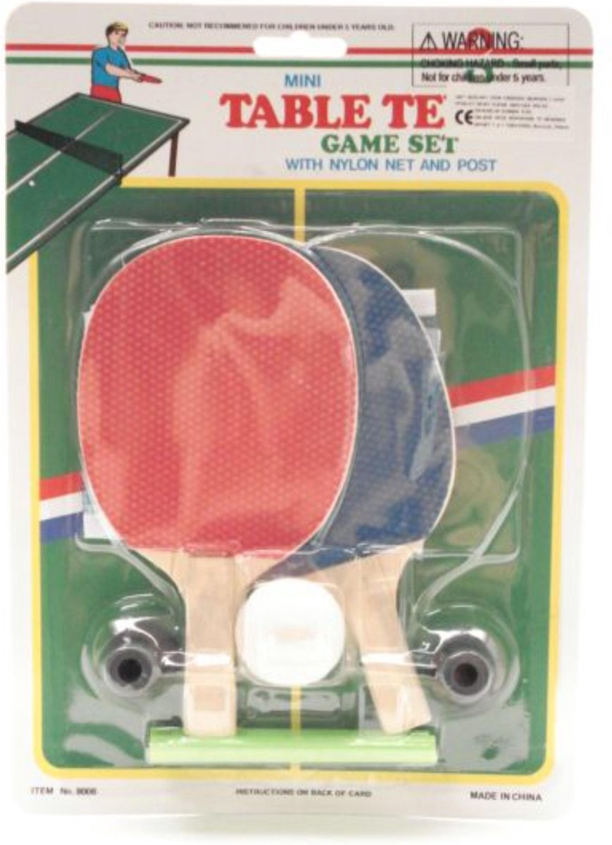 Mini tafeltennisset op kaart