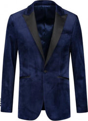 GENTS | Dinnerjacket velvet blauw 0047 Maat 102