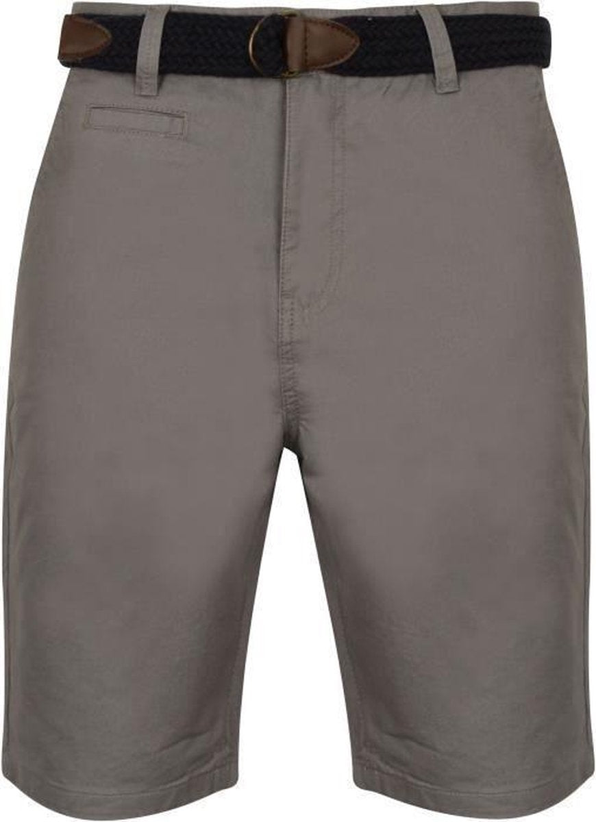 TOKYO LAUNDRY Chinoshort met gevlochten riem Grijs Heren