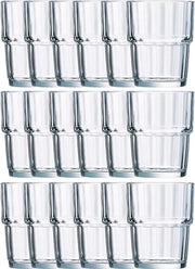 18x Drinkglazen/waterglazen Norvege transparant 200 ml - Koffie/thee/Whiskey glazen Norvege 200 ml