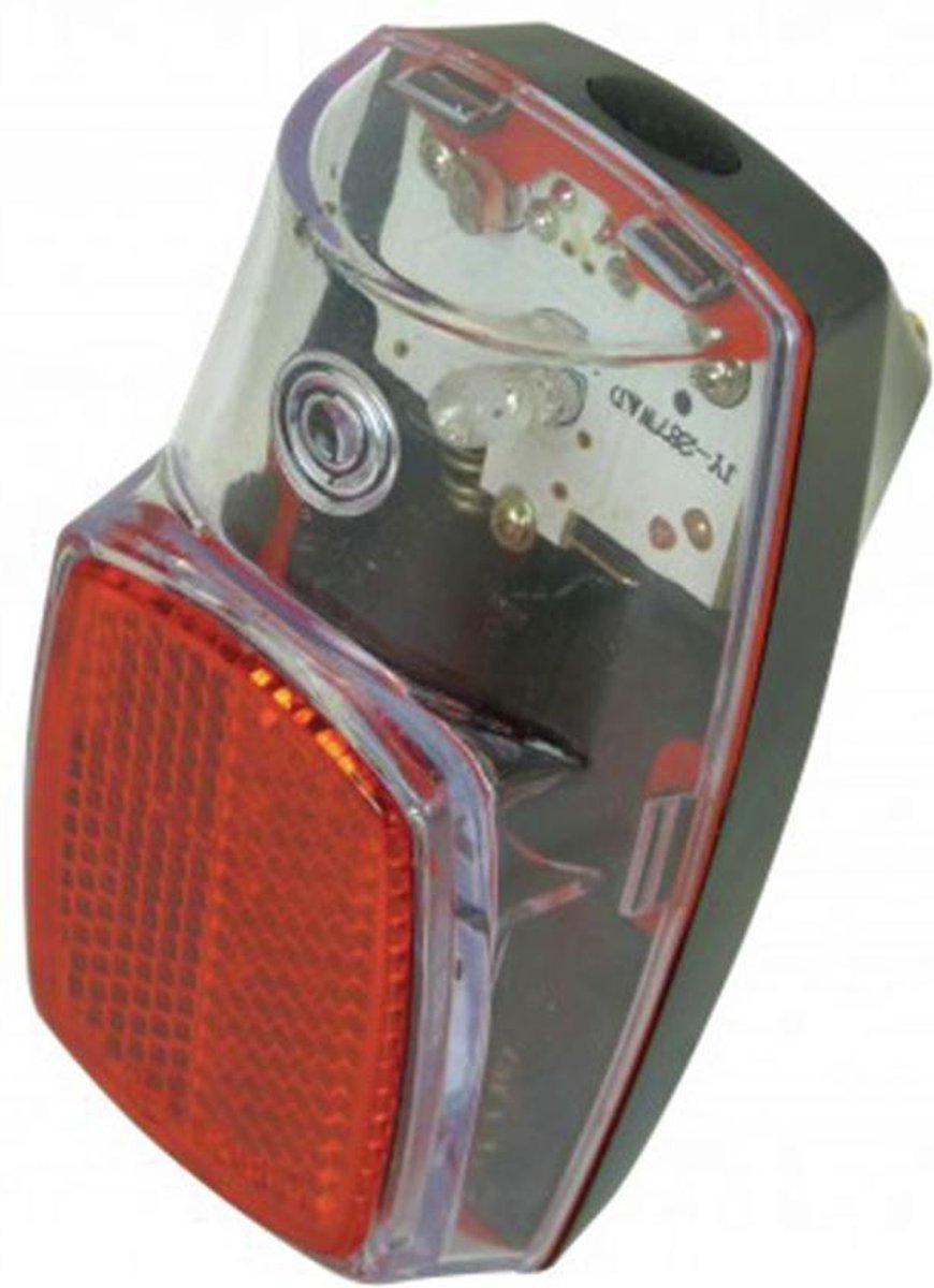 Dresco - Fietsachterlicht - LED - Met reflector - E-keur - Zwart