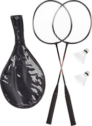 relaxdays badmintonset - badminton rackets met 2 shuttles  - draagtas met schouderband