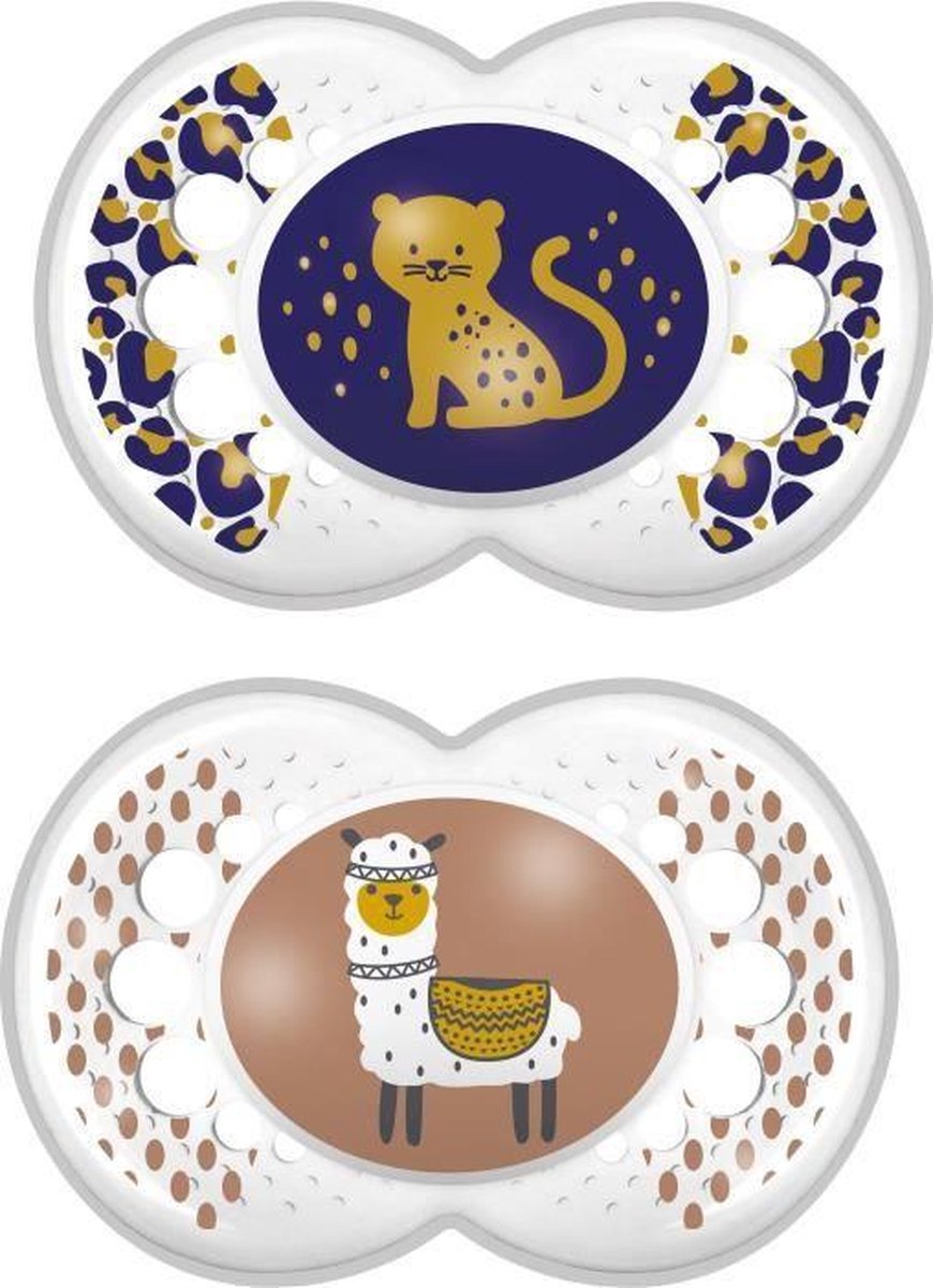 MAM Animal Decor Fopspeen - vanaf 18 maanden - Siliconen - Set van 2 fopspenen in sterilisatiedoos - roze