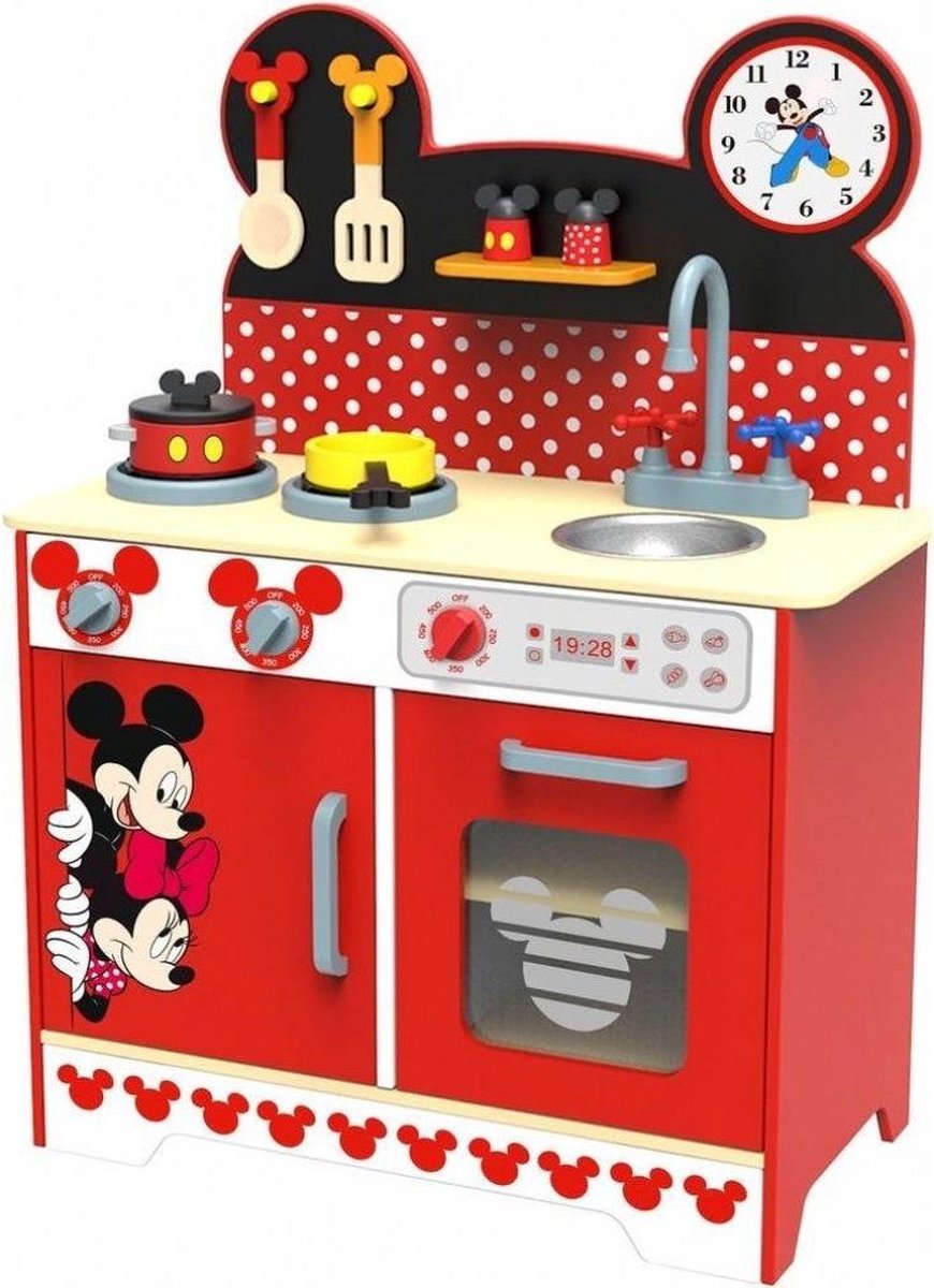 Disney Speelgoedkeuken mickey mouse 83 cm hout rood/zwart