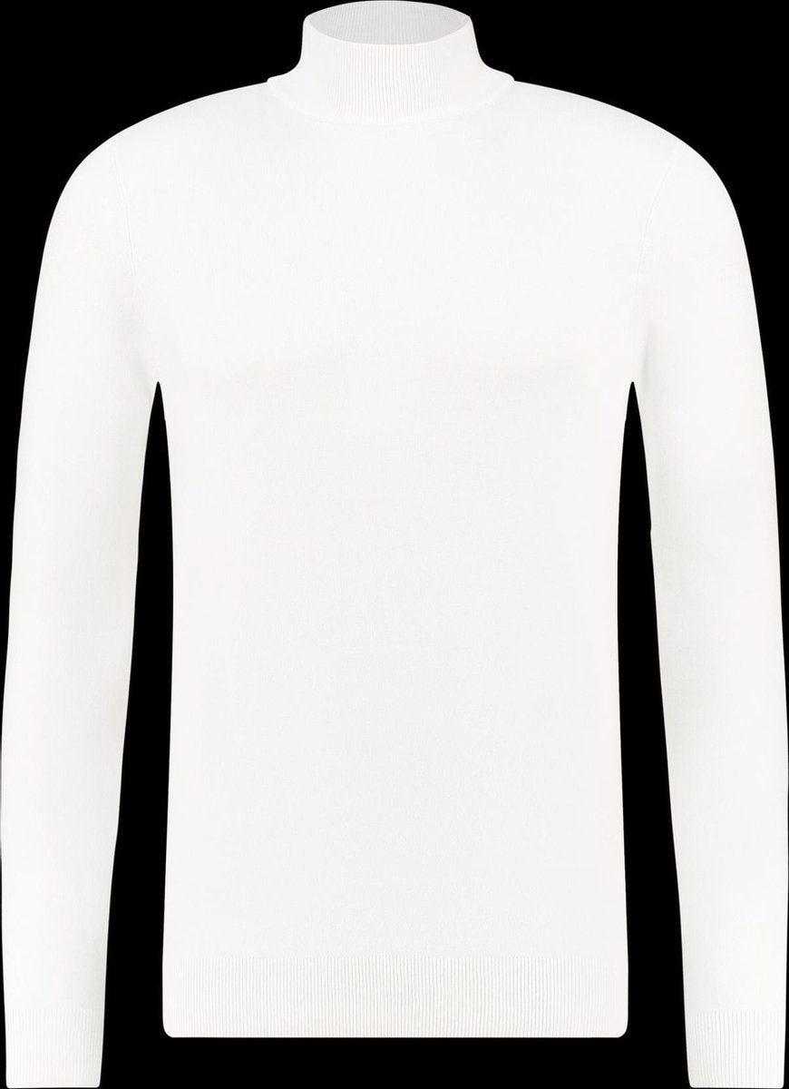 Purewhite Essential Knit Mockneck - Off White - Regular fit