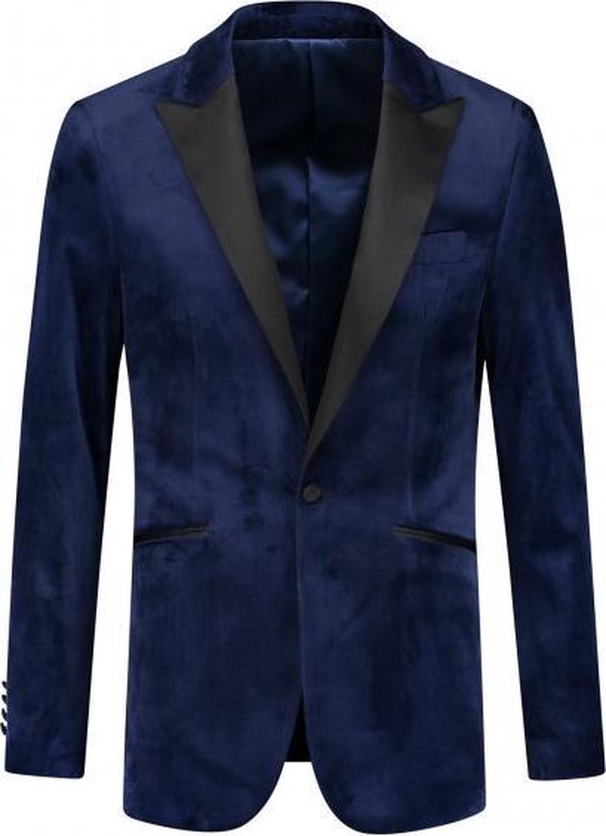 GENTS | Dinnerjacket velvet blauw 0047 Maat 54