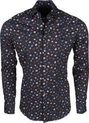 Ferlucci Heren Overhemd met Trendy Design -  Calabria - Stretch -  Bruin