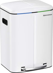 Songmics prullenbak met 2 vakken - Dubbele Pedaalemmer 40 liter - Duo afvalemmer 2x20L - Afvalscheiding Vuilbak -  2-vaks Afvalemmer - Luchtdicht - Dubbele afvalemmer -Softclose