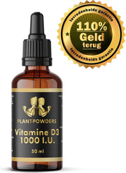 Plantpowders - Vitamine D - Vitamine D3 Olie Met Omega-3 - Druppels - Plantaardig Voedingssupplement - Geschikt Voor Volwassenen Kinderen en Baby - Vegan - Munt - 50 ml