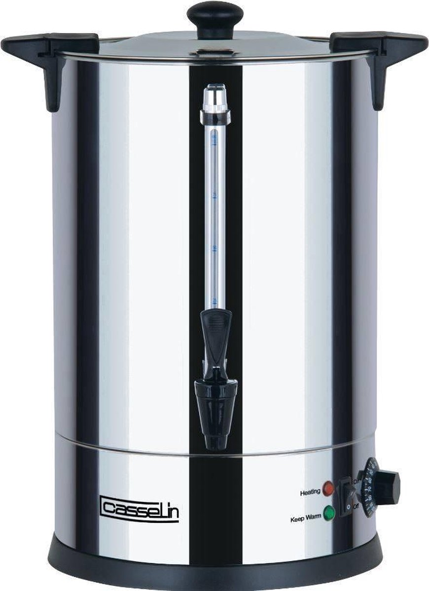 Casselin® Heetwaterdispenser | dubbelwandig | Non-drip Tapkraan | Ø225 mm | 10 Liter