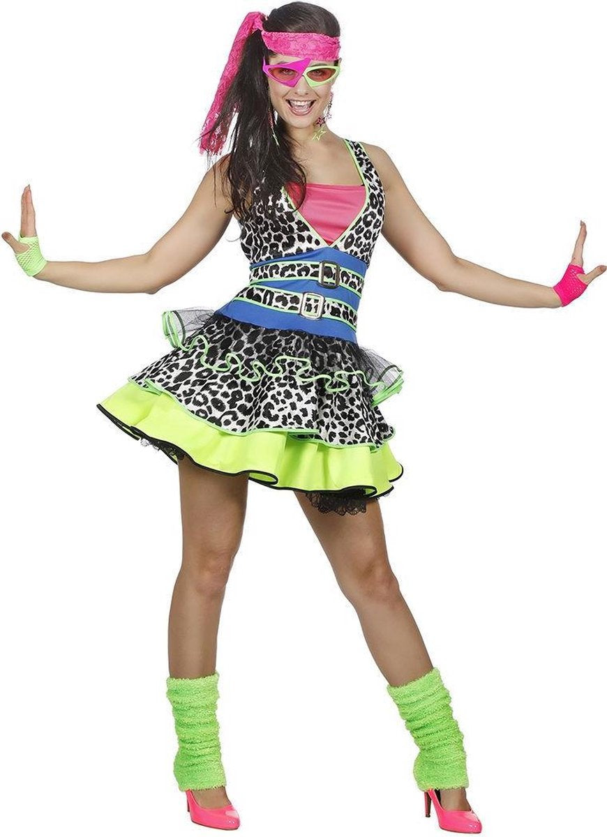 80's Girl kostuum Neon - Maatkeuze: Maat 38