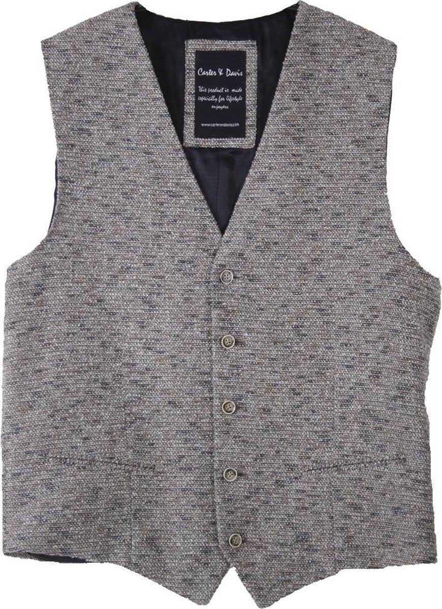 Carter & Davis Lange mouw Gilets - 2649-9432 Gilet Beige (Maat: 50)