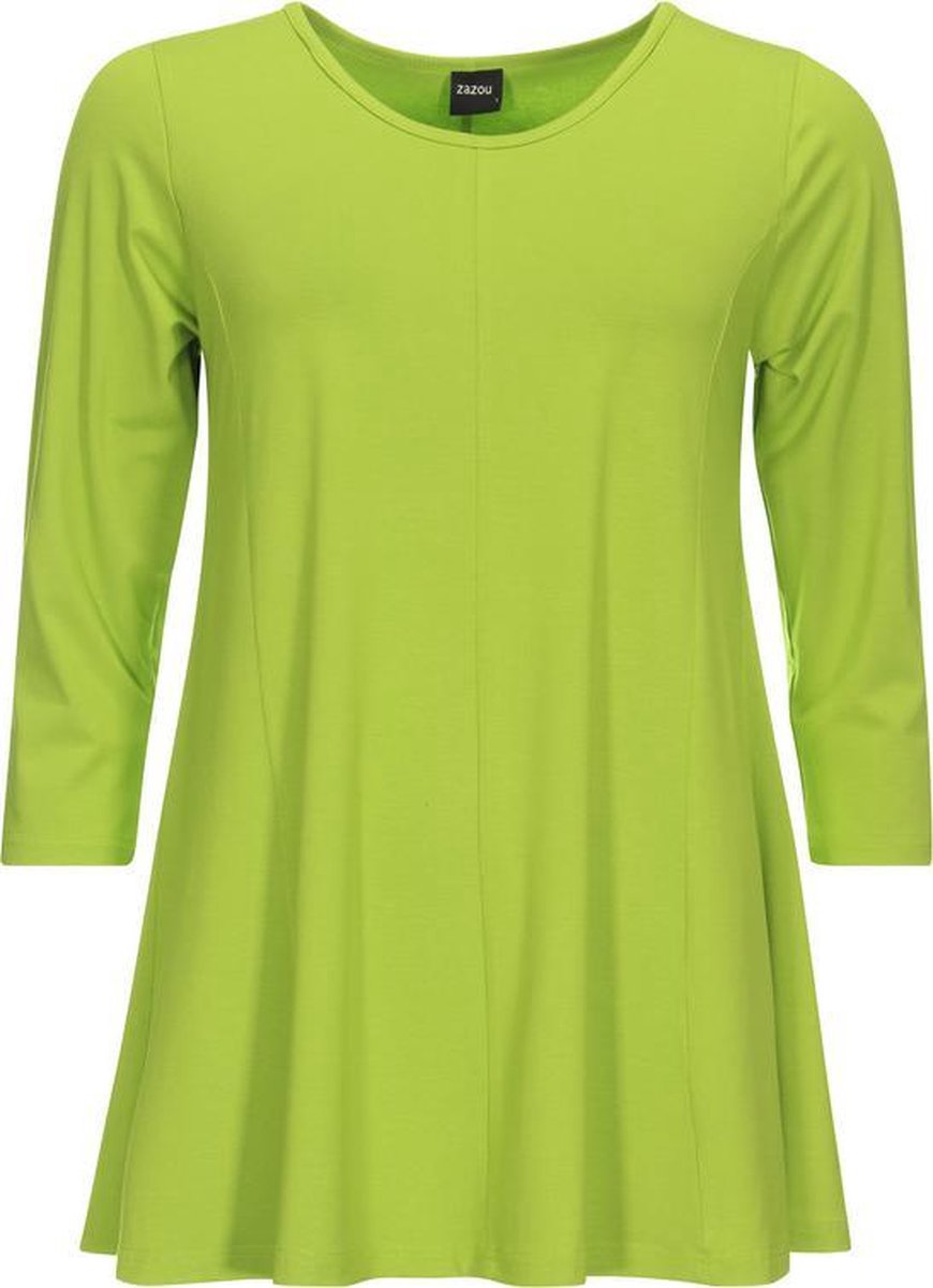 Zazou-A-lijn-shirt-driekwart-mouw-lime