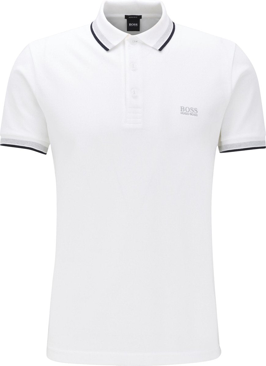 HUGO BOSS Paddy regular fit polo - heren polo korte mouw - wit (contrast) -  Maat: M