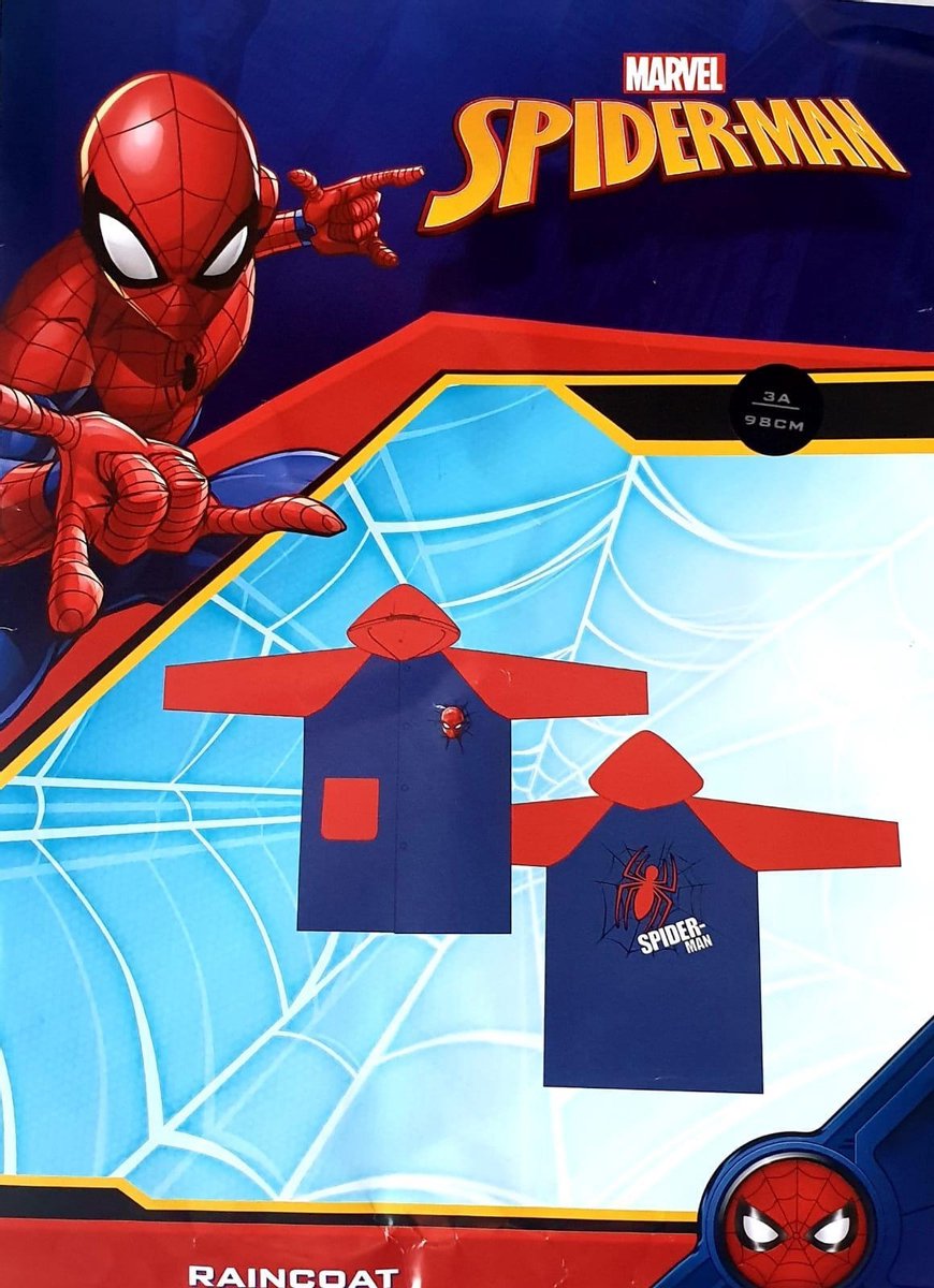 Marvel Spiderman regenjas 3-4 jaar