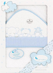 Interbaby Badcape Dieren 100 X 100 Cm Katoen Wit/blauw