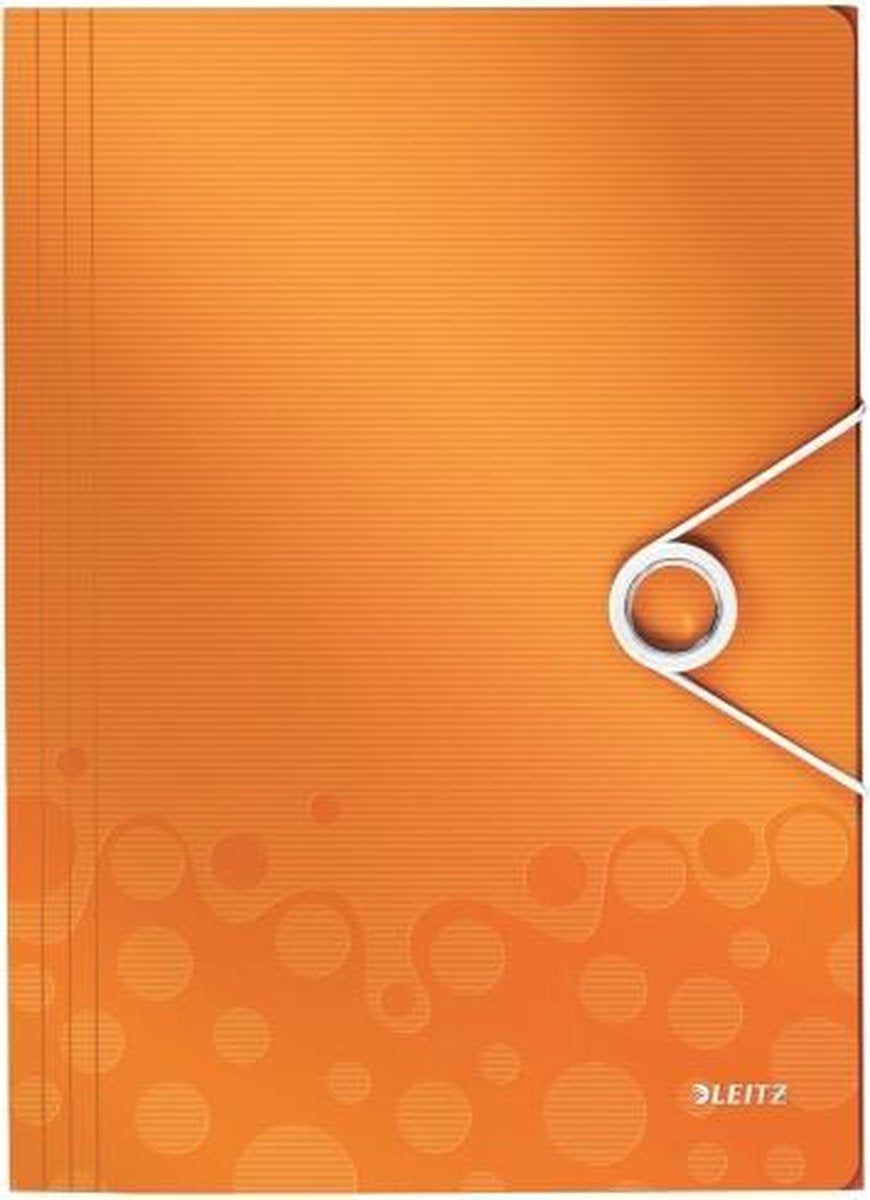 DOSSIERMAP LEITZ WOW 3KLEP A4 PP ORANJE