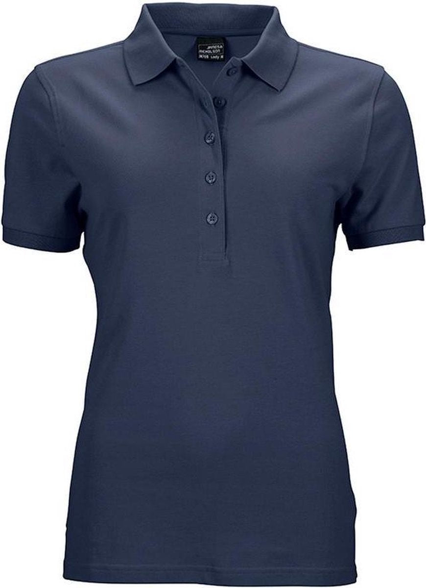 James and Nicholson Dames/dames Elastisch Pique Poloshirt (Marine)