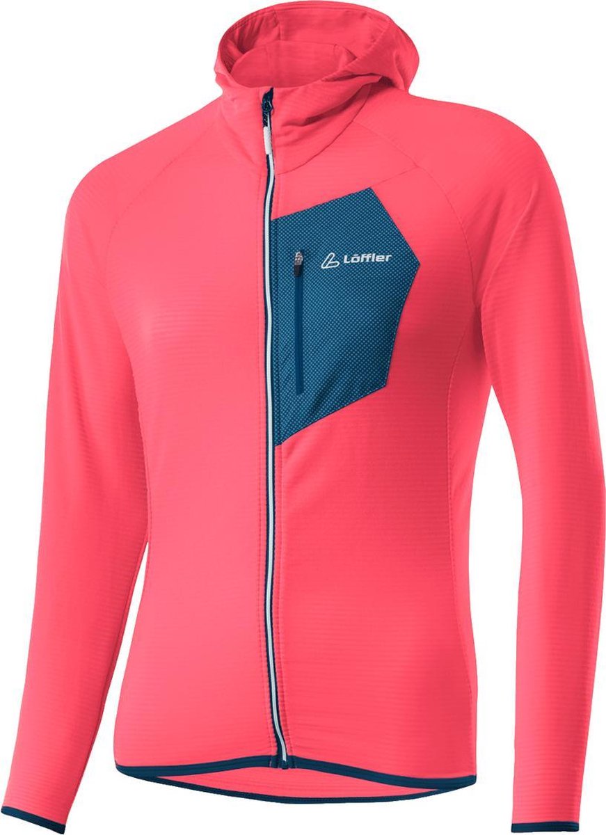 Loeffler shirt lange mouwen dames W Hoody FZ TechFleece Sunrize - Roze - 40
