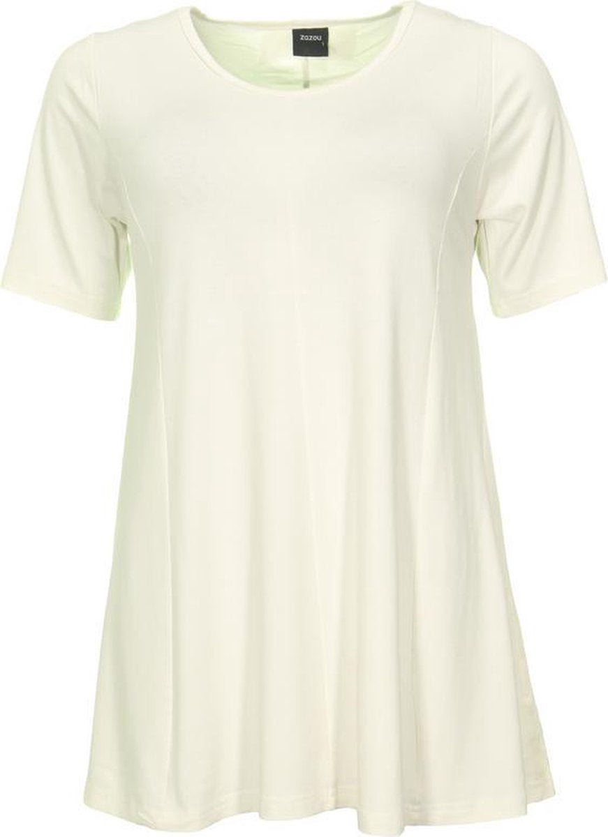 Zazou-A-lijn-shirt-korte-mouw-ecru