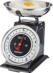 Korona Tom keukenweegschaal - Retro - Tot 5 kg - Zwart / Zilver